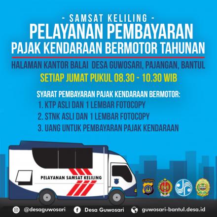 BAYAR PAJAK KENDARAAN BERMOTOR LEBIH DEKAT DI DESA GUWOSARI